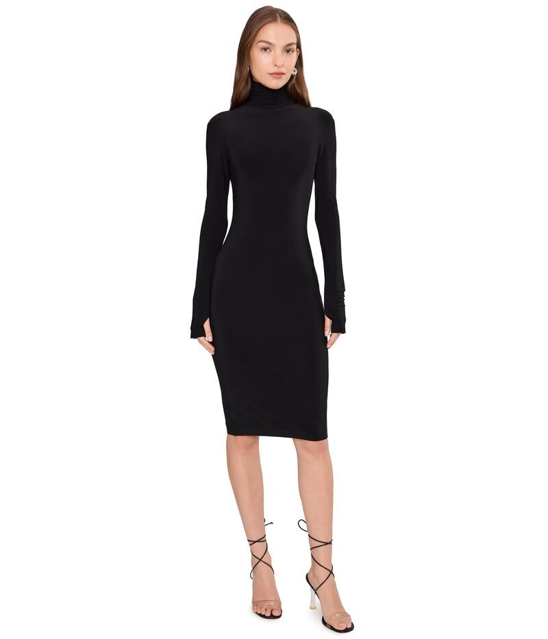 ノーマカマリ レディース トップス ワンピース タートルネック Norma Kamali Long Sleeve Turtleneck Dress To Knee Black 1 ブラック