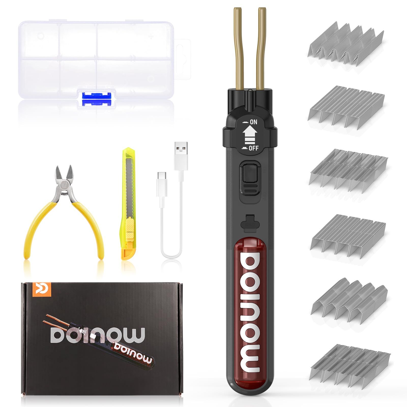 ☆新品☆プラスチック溶接機 コードレス バンパー修理溶接 電動 ワイヤレス USB-C充電 ホットホッチキス コンパクト オン&オフスイッチ溶接 プライヤー 補修 小型 軽量 プラリペア ガレージツール ステープル PVC 修理機 スイッチ溶 afe70298