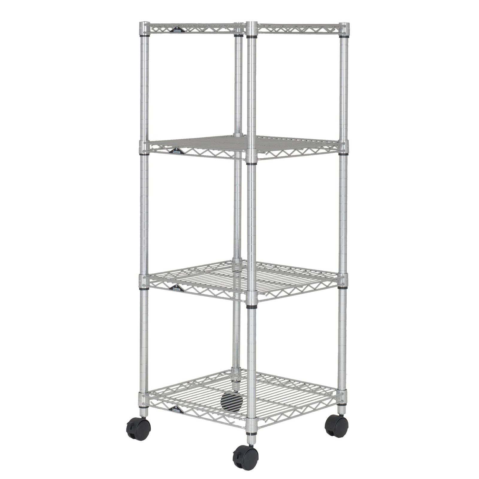 ☆新品☆ドウシシャ ルミナス レギュラー ラック スチールラック 収納棚 幅45 4段 隙間収納 防錆加工 業務用 耐荷重250kg (棚板1枚あたり) キャスター付き 豊富なカスタムパーツ ポール径25mm 幅46×奥行46×高さ126cm 8dca02e1