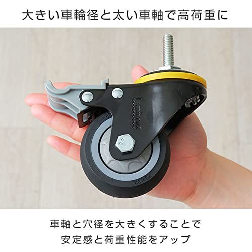 ☆新品☆ドウシシャ ルミナス スチールラック足回りパーツ 高耐荷重エラストマーキャスター ネジ式 2個セット L75ES-BKN2 静音 床を傷つけない 車輪径75mm ストッパー付き キャスター走行時耐荷重80kg ポール径25mm 頑丈 d91c3154