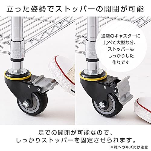 ☆新品☆ドウシシャ ルミナス スチールラック足回りパーツ 高耐荷重エラストマーキャスター ネジ式 2個セット L75ES-BKN2 静音 床を傷つけない 車輪径75mm ストッパー付き キャスター走行時耐荷重80kg ポール径25mm 頑丈 d91c3154