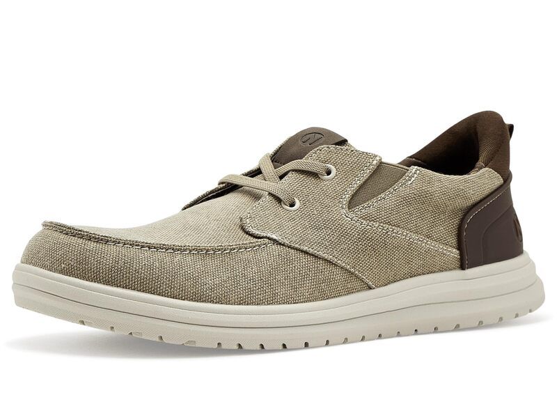 ノンブッシュ メンズ シューズ オックスフォード レース Nunn Bush Brew City Easy On And Off Moccasin Toe Hands Free Oxford Organicanvas LaceUp Beige ベージュ