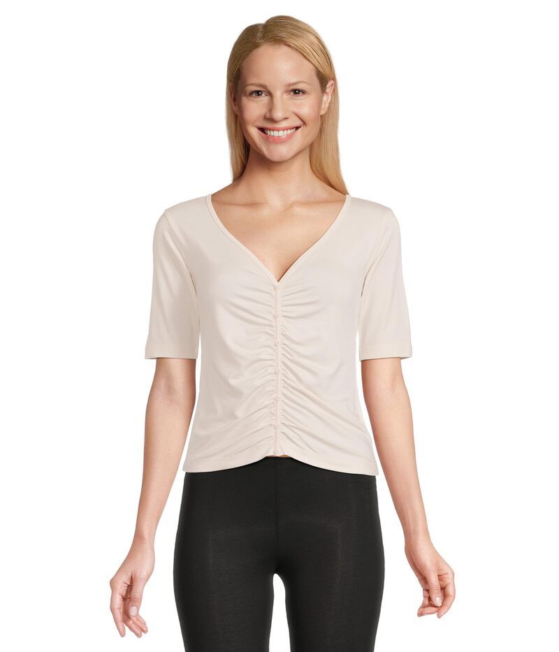 スプレンディット レディース トップス シャツ ギャザー Tシャツ Splendid Yasmina Ruched Tee Moonstone