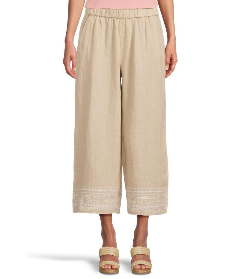 トッミーバハマ レディース ボトムス カジュアルパンツ 刺繍 Tommy Bahama Two Palms Embroidered Coulotte Natural Linen
