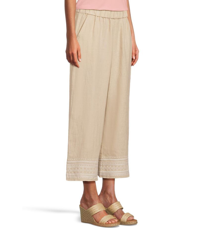 トッミーバハマ レディース ボトムス カジュアルパンツ 刺繍 Tommy Bahama Two Palms Embroidered Coulotte Natural Linen