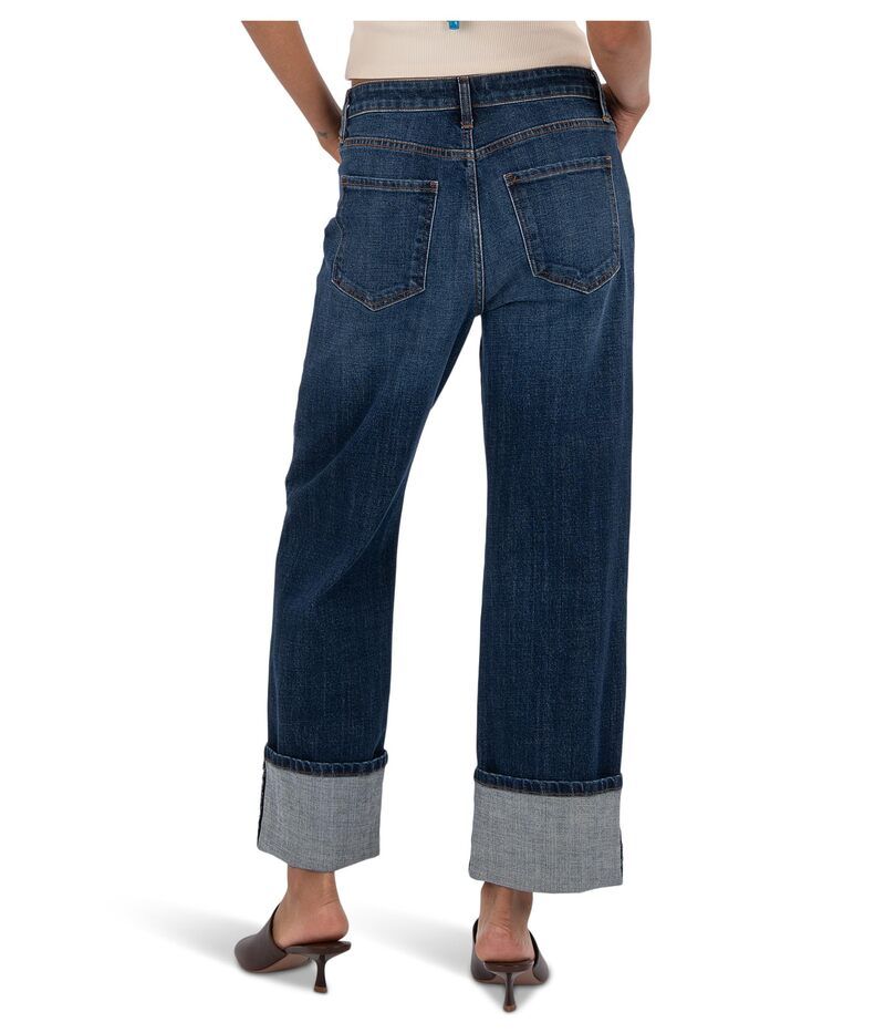 カットフロムザクロス レディース ボトムス デニムパンツ ストレート KUT from the Kloth Sienna HighRise Straight LegRoll Up 5 in Clarity Clarity