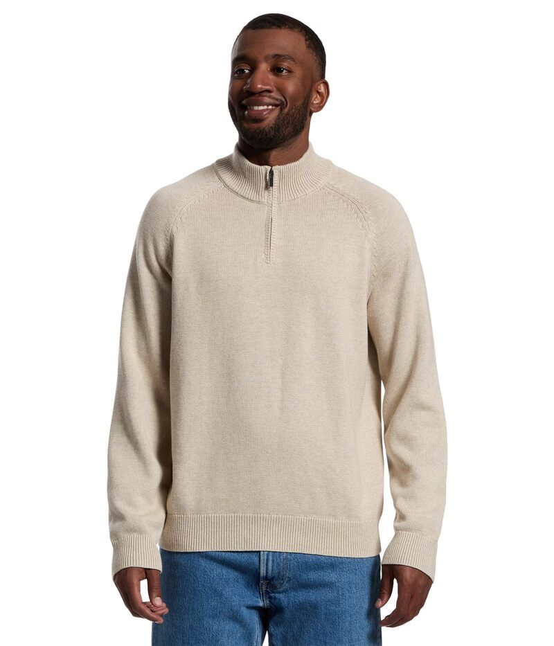 エルエルビーン メンズ アウター ニット・セーター コットン LLBean Wicked Soft CottonCashmere Sweaters 14 zip New Khaki カーキ