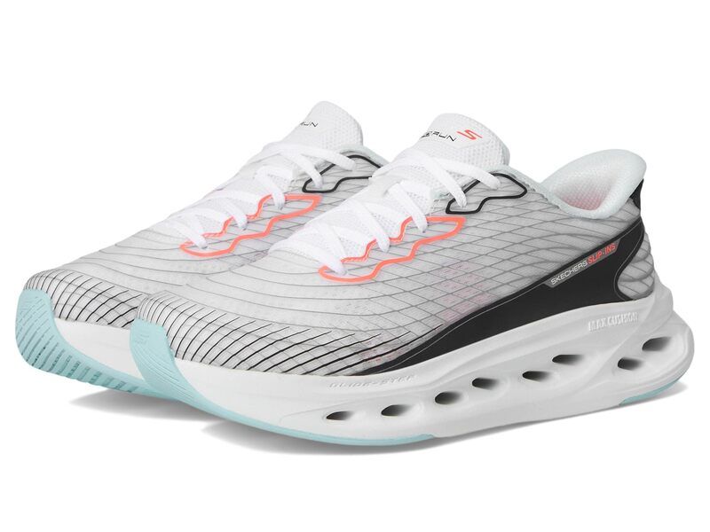 スケッチャーズ レディース シューズ スニーカー SKECHERS Max Cushioning Glide Step Sapphire Hands Free SlipIns WhiteMulti ホワイト