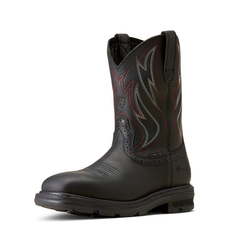 アリアト メンズ シューズ ブーツ・レインブーツ Tシャツ Ariat Sierra Shock Shield Steel Toe Work Boots Black ブラック