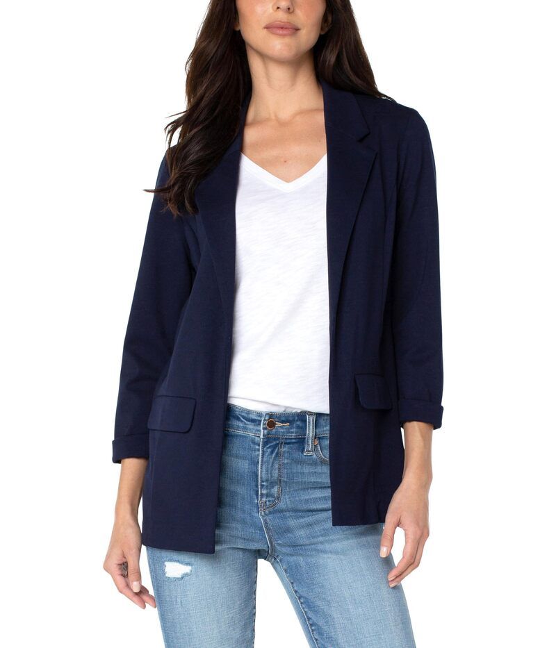 リヴァプール ロサンゼルス レディース アウター コート ブレザー Liverpool Los Angeles Boyfriend Blazer with Princess Darts Cadet Blue ブルー