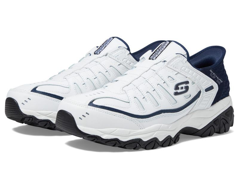 スケッチャーズ メンズ シューズ スニーカー キャップ SKECHERS Afterburn M Fit Grill Captain Hands Free SlipIns WhiteNavy ホワイト