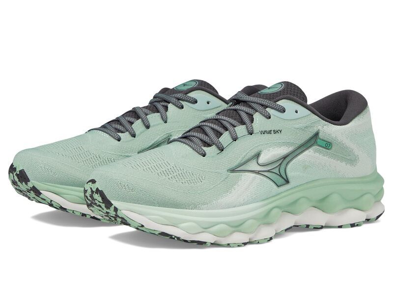 ミズノ メンズ シューズ スニーカー Mizuno Wave Sky 7 Granite GreenN グリーン
