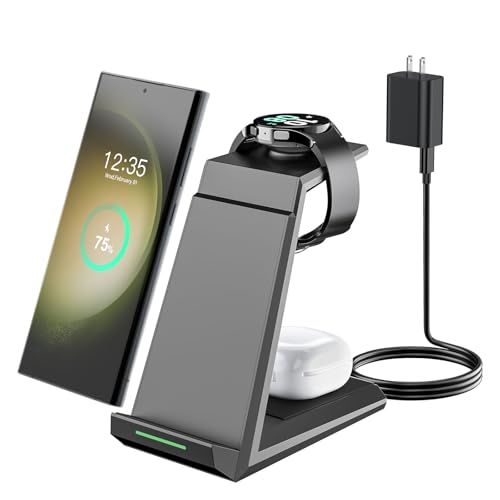 NANAMI 3in1 ワイヤレス充電器 (ギャラクシー専用) 急速充電 Galaxy Watch対応 Galaxy Z Flip/Foldシリーズ/S26/S25/S24/S23/S22(Ultra) ギャラクシーウォッチ 6/5/5 Pr 24aeadc9