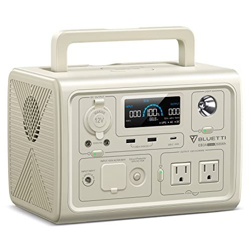 BLUETTI ポータブル電源 EB3A 268Wh/600W APP遠隔操作 EPS機能付き 電力リフト機能付 エコモード機能搭載 リン酸鉄リチウム 純正弦波 MPPT制御方式採用 家庭アウトドア両用バックアップバッテリー キャンプ/車中泊 2b07cd71