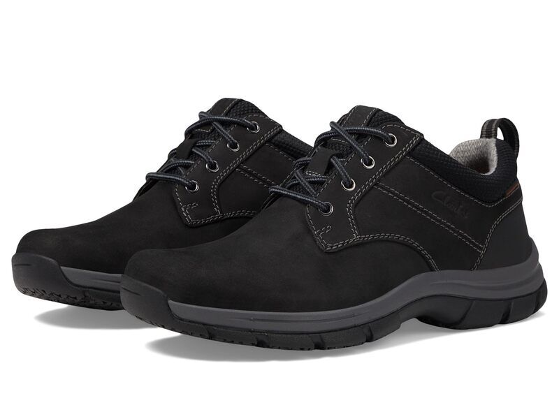 クラークス メンズ シューズ スニーカー Clarks Walpath Low Black Leather ブラック