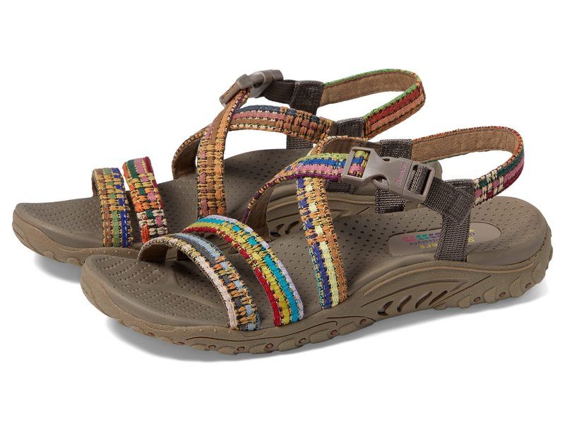 スケッチャーズ レディース シューズ サンダル SKECHERS Reggae Sew Me Taupe Multi トープ