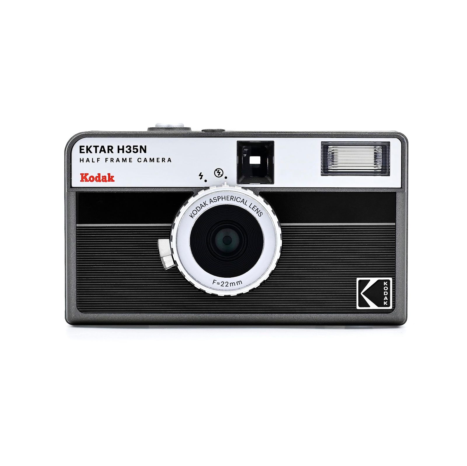 KODAK EKTAR H35N ハーフフレームフィルムカメラ、35mm、再利用可能、フォーカスフリー、バルブ機能、内蔵スターフィルター、コーティングされた改良レンズ (単品, ストライプブラック)p 392f4784 KODAK EKTAR H35N ハーフフレームフィルムカメラ、35mm、再利用可能、フォーカスフリー、バルブ機能、内蔵スターフィルター、コーティングされた改良レンズ (単品, ストライプブラック)p 392f4784
