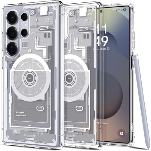 【新品】Spigen Galaxy S25 Ultra ケース Magfit対応 クリア ストラップホール 米軍MIL規格 ウルトラ・ハイブリッド・マグフィット ACS08958 (ゼロ・ワン・ホワイト) 6b71e37c