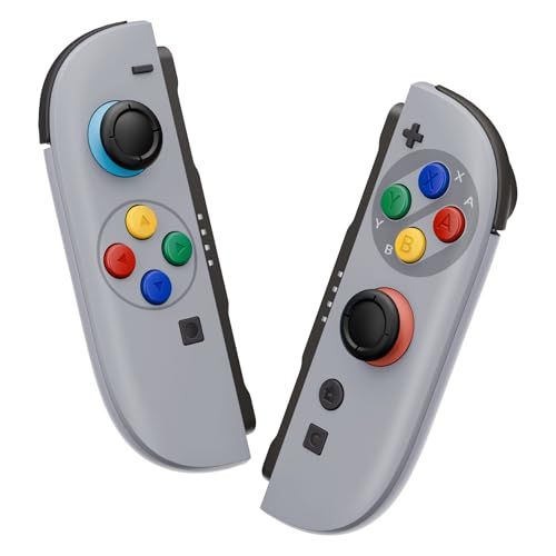 【新品】eXtremeRate Joycon 2対応用DIY交換シェルボタン、Nintendo Switch 2対応フルセットハウジングケース+デコレーションストリップ+ミドルブラケット+ボタン+工具キット-デラックス版【SFC SNESクラ 633c42f2