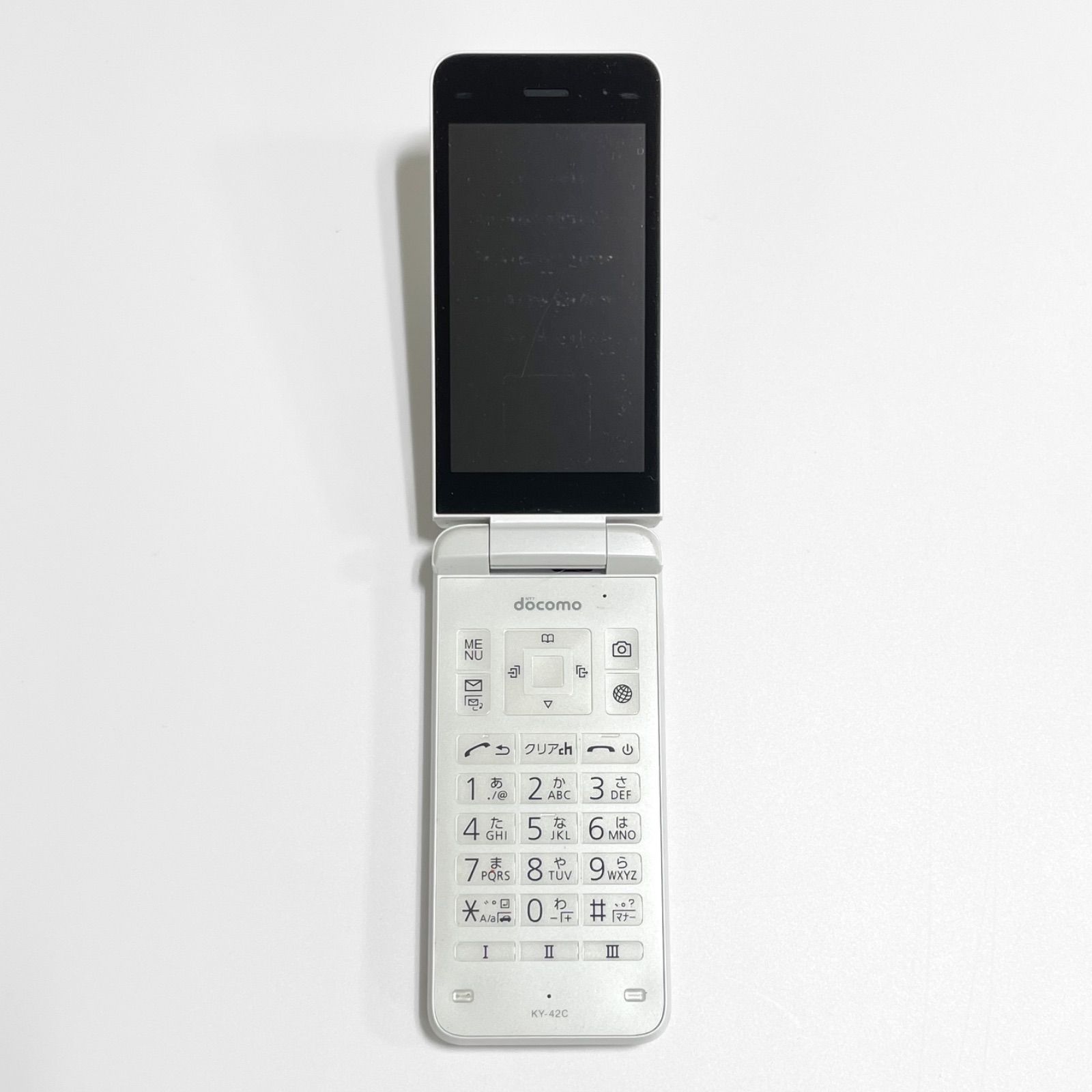 中古 DIGNO ケータイ KY-42C 8GB ドコモ ホワイト/ブラック/レッド [C+
