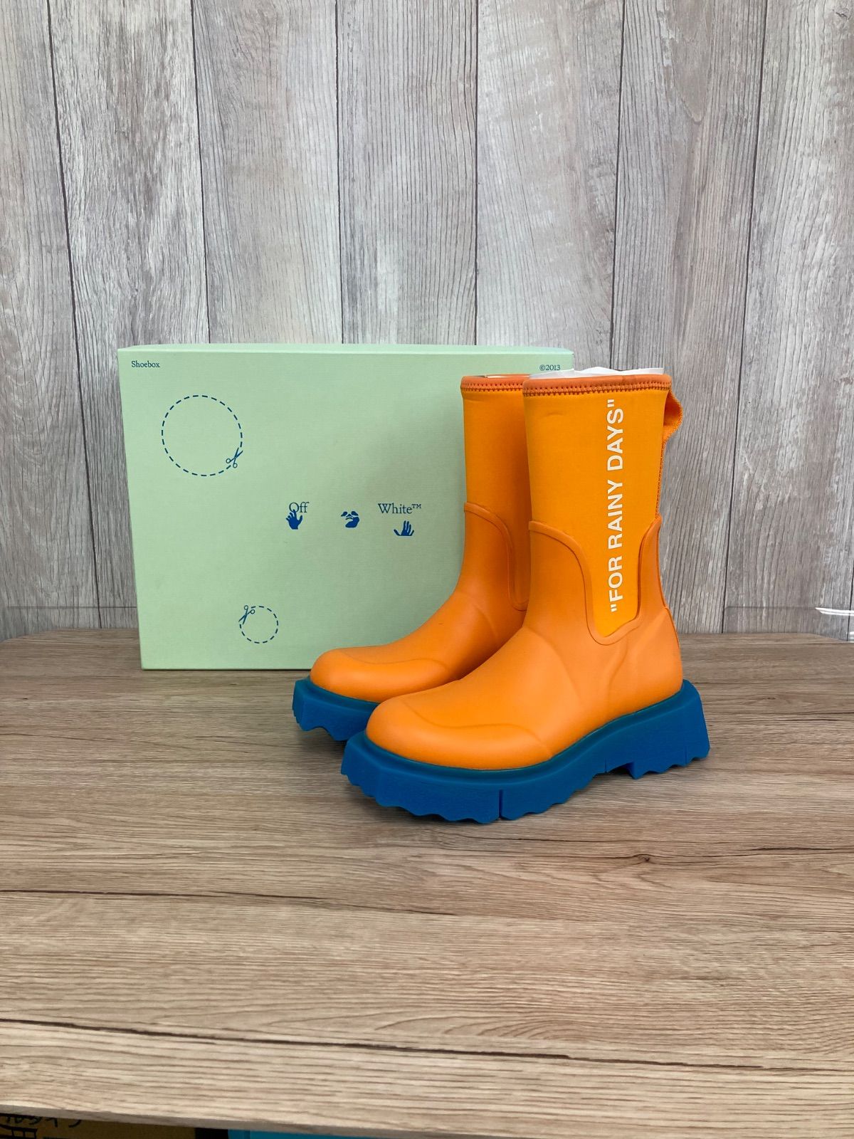 未使用 Off-White オフホワイト レインブーツ オレンジ 23.5㎝ 箱付き 平塚店 衣料品　⑦ 23,430円