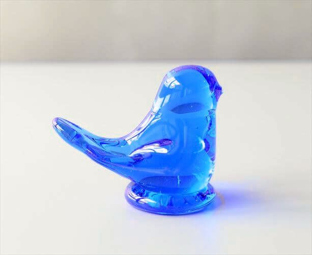 【送料無料】USA製 Terra Studios キレイなブルーガラスの小鳥 Bluebird of Happiness Leo Ward 青い鳥 フィギュア バード オブジェ ヴィンテージ_260403