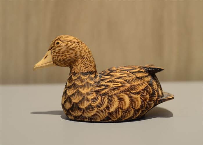 【送料無料】フランスから 木製の鴨 オブジェ デコイ 鳥 置物 オブジェ インテリア アンティーク ヴィンテージ_251224