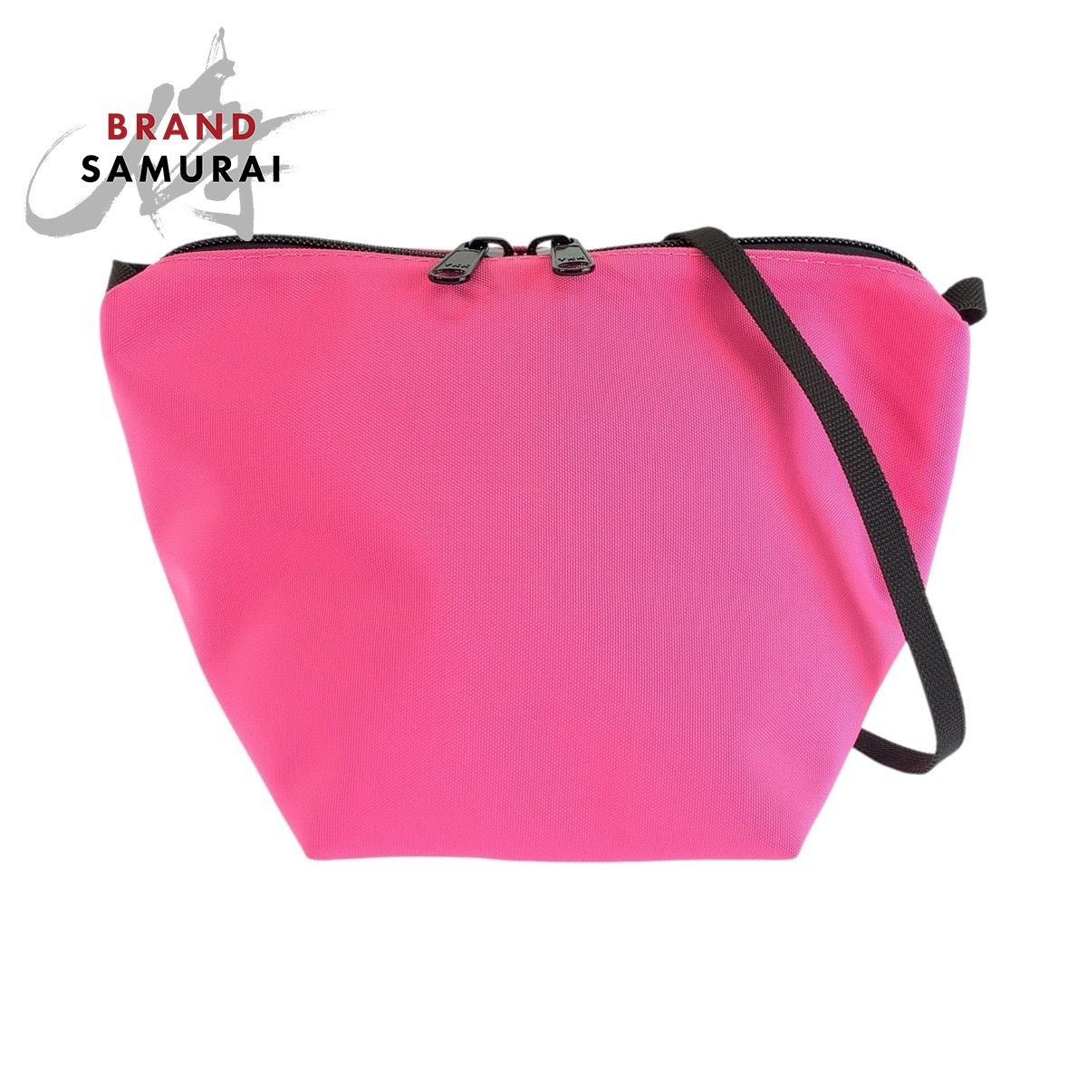 美品 Herve Chapelier エルベ シャプリエ ピンク ブラック ナイロン ショルダーバッグ ポシェット レディース 602603【中古】