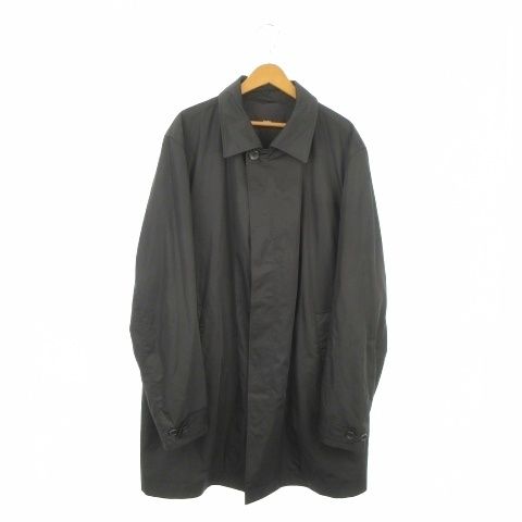 ヒューゴボス HUGO BOSS ステンカラーコート 58 黒 ブラック 無地 レギュラーカラー 長袖 0016676845 /AO4 ■ECE005