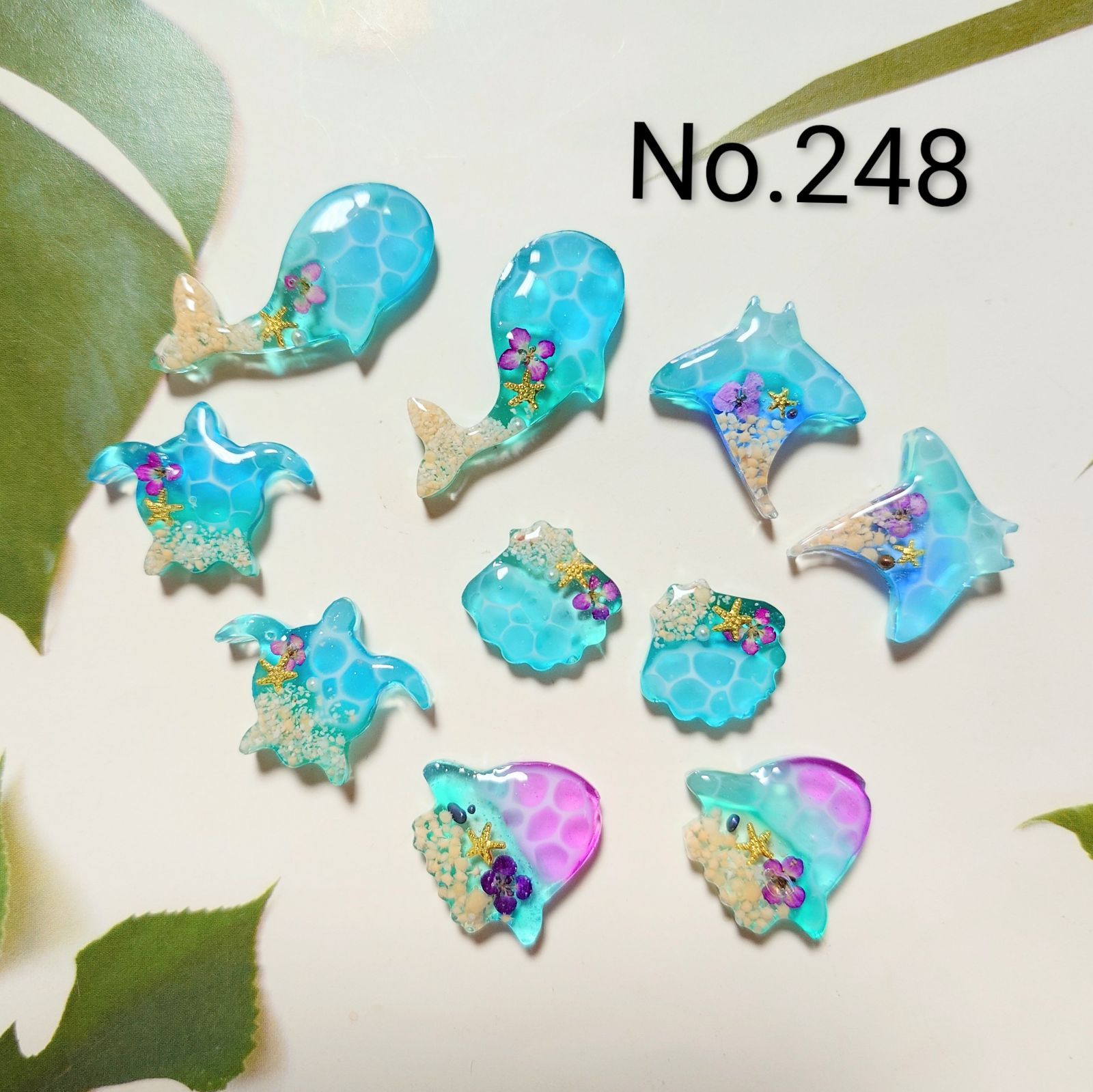 レジン カボション シェル オリジナルパーツ ハンドメイド 1003 レジン カボション ハンドメイド 海塗り 海の生き物パーツ オリジナル
