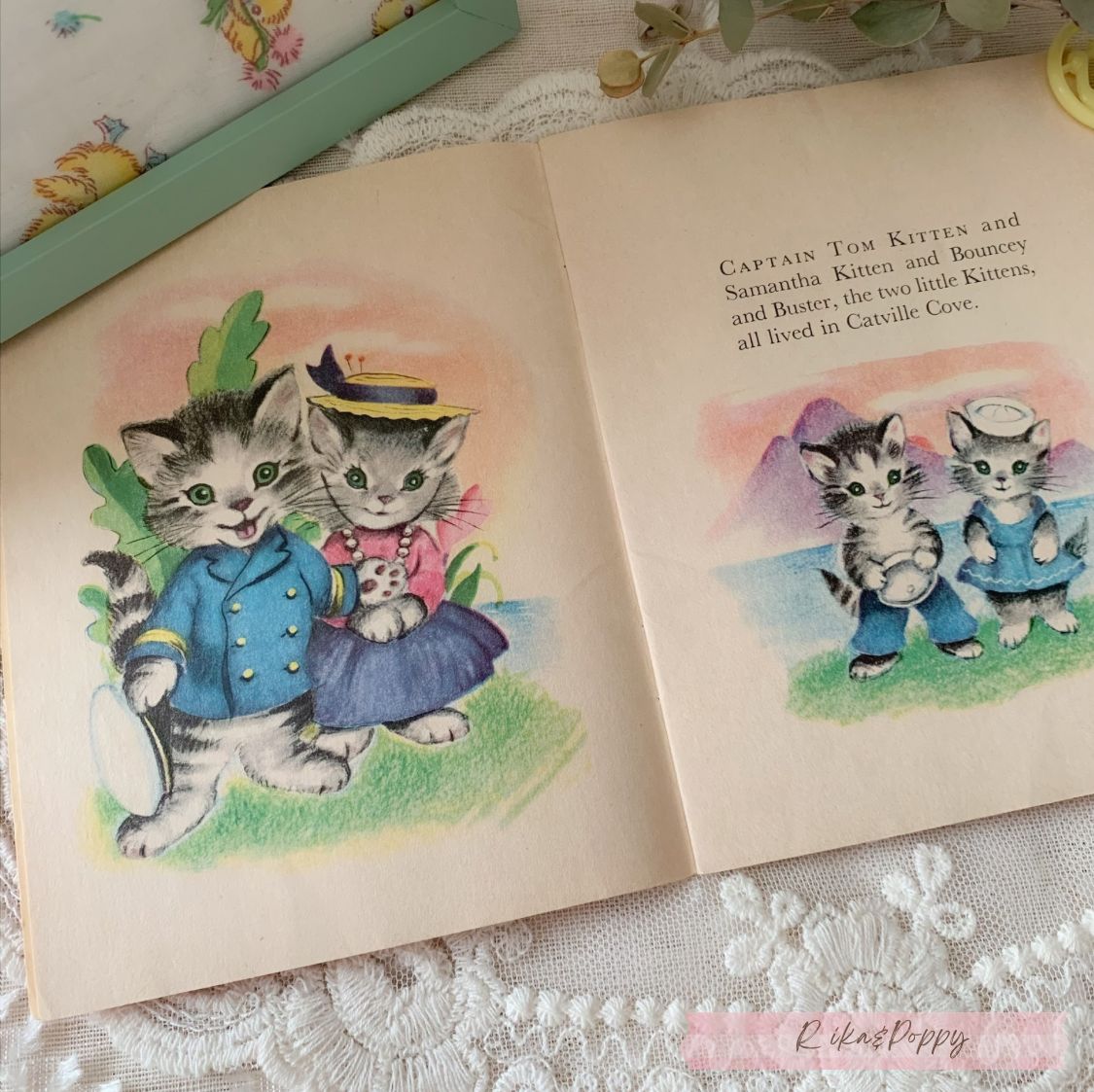 ヴィンテージ絵本 Kittens' Voyage ジャンクジャーナル素材 洋書 古書