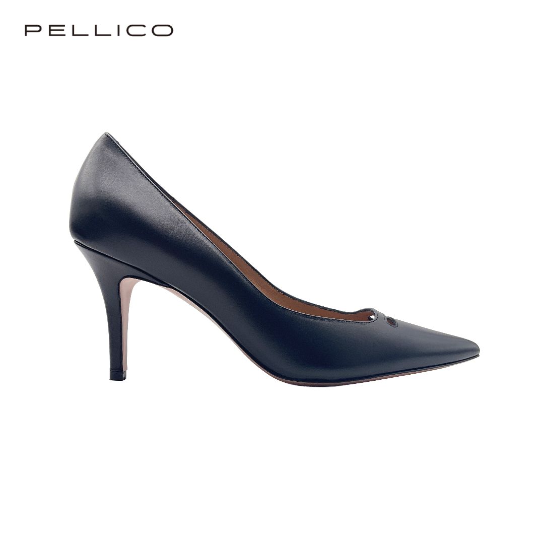 未使用 PELLICO ペリーコ スムースレザーポインテッドトゥヒールパンプス 37 ブラック 【値下げ交渉歓迎】