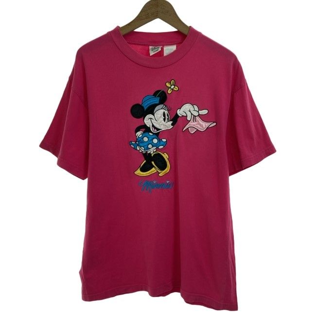 【中古】　Disney Store　Tシャツ　(c)Disney　半袖　トップス　クルーネック　キャラクター　キャラT　ミニー　ディズニー　刺しゅう　古着　/1104