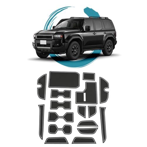トヨタ ランクル250 用 滑り止め ラバーマット ドアポケット マット インテリア ラバーマット アクセサリー ポケットマット キズ防止 ノンスリップ 滑り止め 防音 ゴム 17枚 ノイズ軽減 カスタムパーツ（白）(沖縄・離島の方発送不可） f98901b1