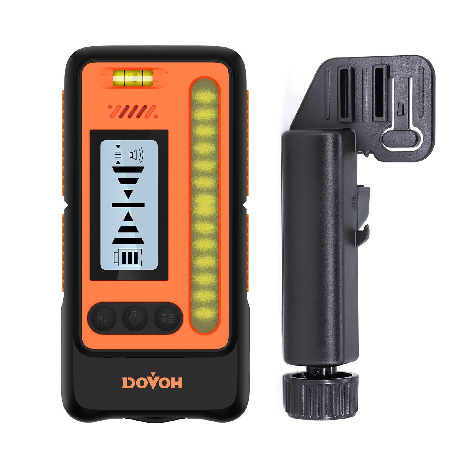 DOVOH レーザー墨出し器受光器、高精度レーザー受光機 DR1 墨出し用 太陽光下60m可視 デジタルデュアルLCD表示 IP54防水防塵 耐衝撃仕様 音声ガイド機能付き 建設現場向け DR1(沖縄・離島の方発送不可）) b00dd955