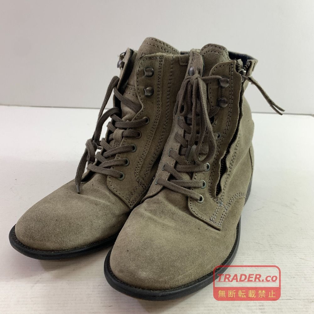 −る様限定　DIESEL グレー スエード ワークブーツ 04w7084▽※【中古】DIESEL ディーゼル サイドジップ レースアップ