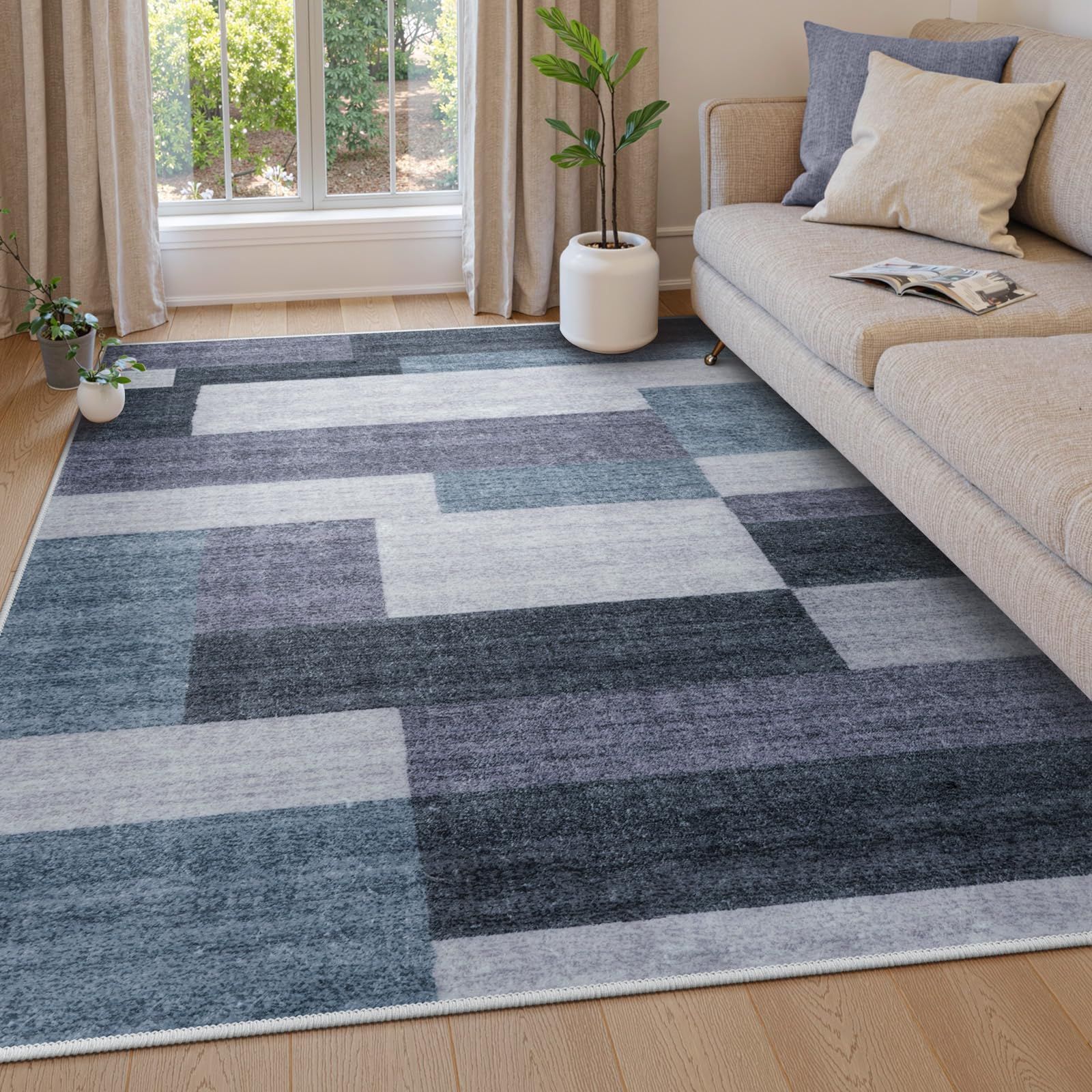 HAOCOO カーペット ラグ 洗える 185×185cm オールシーズン適用 新品 HAOCOO カーペット 洗える 185х185cm ラグ 2畳 北欧風 モダン