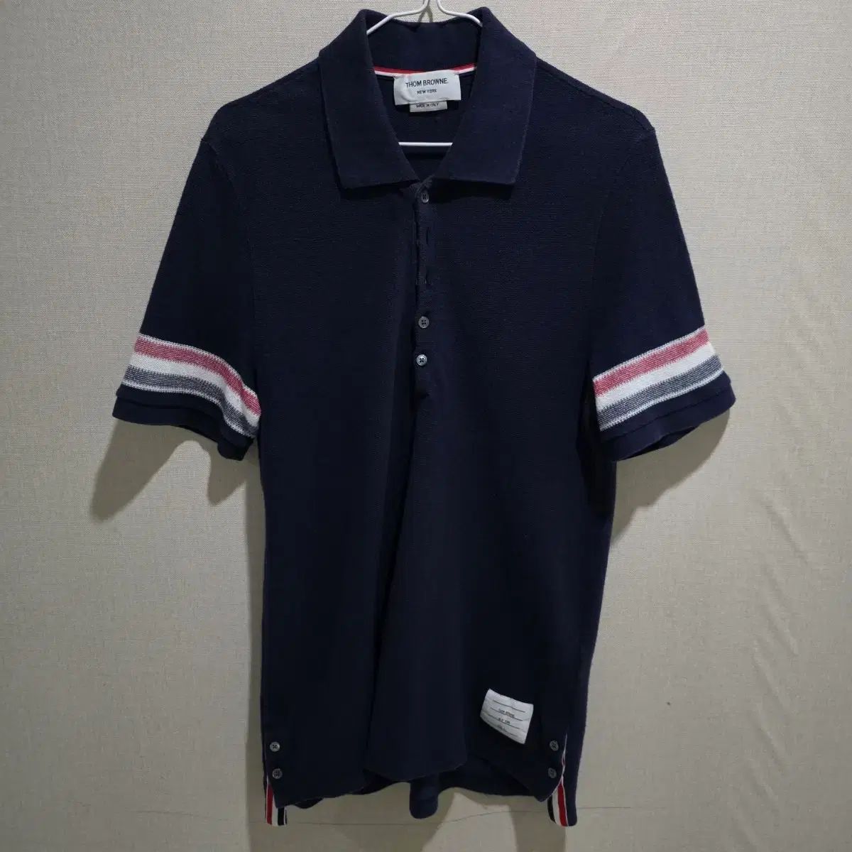 トム・ブラウン正規品 3本線袖 ポロ カラーTシャツ