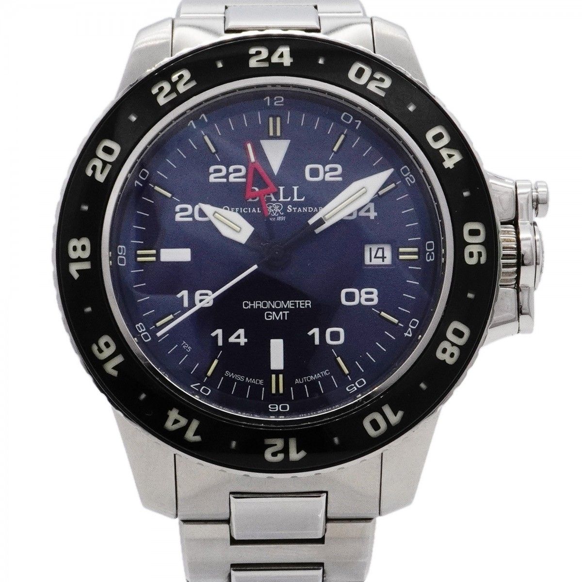 【6wed0351】ボールウォッチ エアロ GMT 2 DG2018C-S1CJ-BERD 黒文字盤【中古】腕時計 メンズ