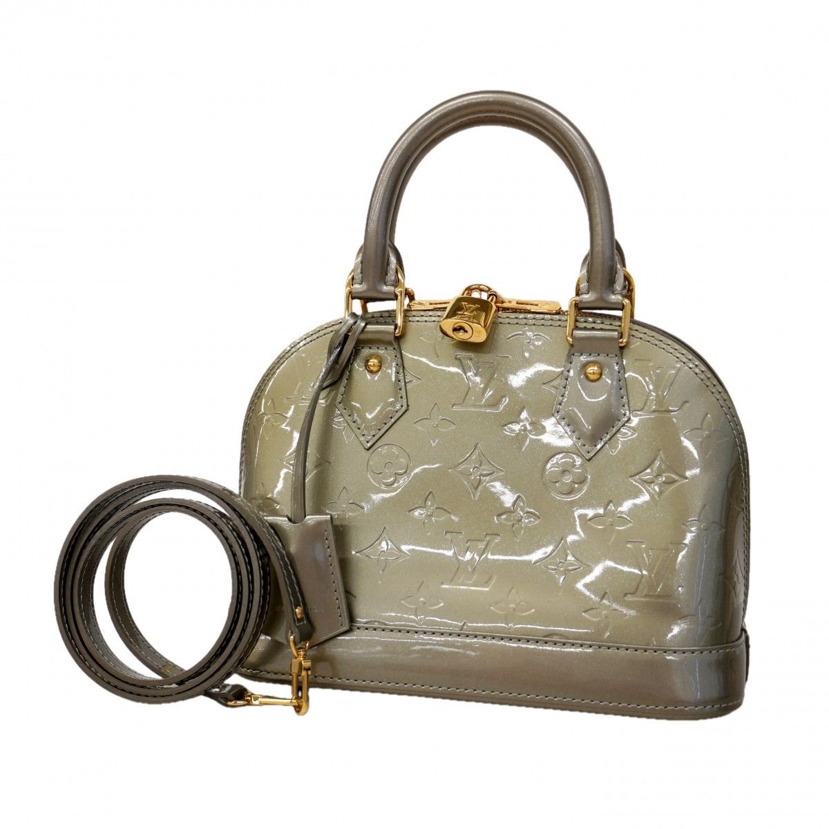 【6ed4607】ルイヴィトン ハンドバッグ ヴェルニ アルマBB M91677 グリ―アールデコ 2wayバッグ【中古】レディース