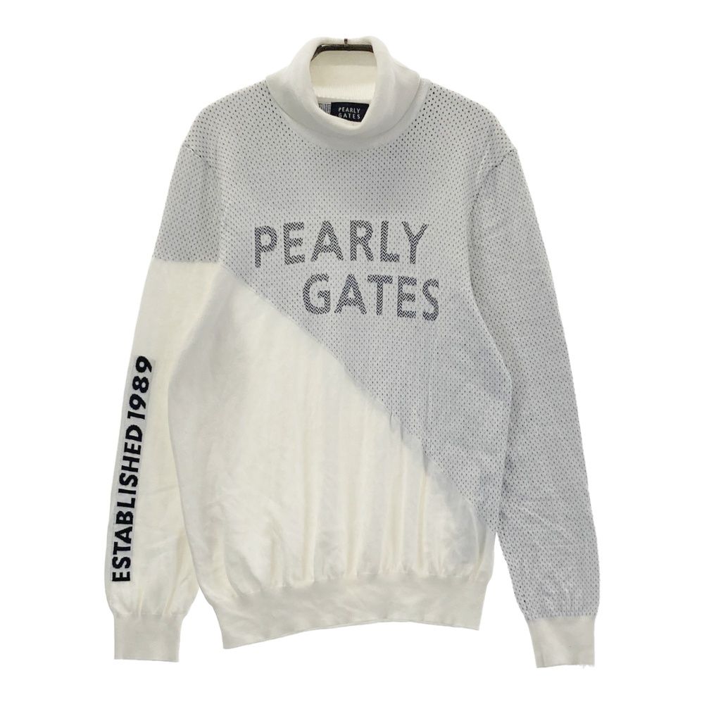 サイズ：5 PEARLY GATES パーリーゲイツ タートル ニット セーター ホワイト系 [240101698581] ゴルフウェア メンズ ストスト