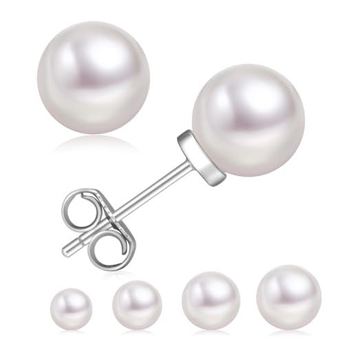 KRKCLIFE パール ピアス 真珠 一粒 5.5mm/6.5mm/7.5mm 天然淡水真珠 S925純銀 金属アレルギー対応 レディース 冠婚葬祭/結婚式/入学式 母の日 女性 プレゼント送料無料 cab9e798
