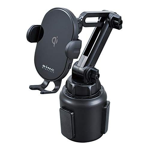 セイワ(SEIWA) 車内用品 スマホホルダー Qi ワイヤレス充電器搭載 ブラック D600 ドリンクホルダー差込取付 USB Power Delivery入力 蓄電用キャパシタ内蔵 静音 最大15W出力 手帳型ケース対応送料無料 90d7c1c6