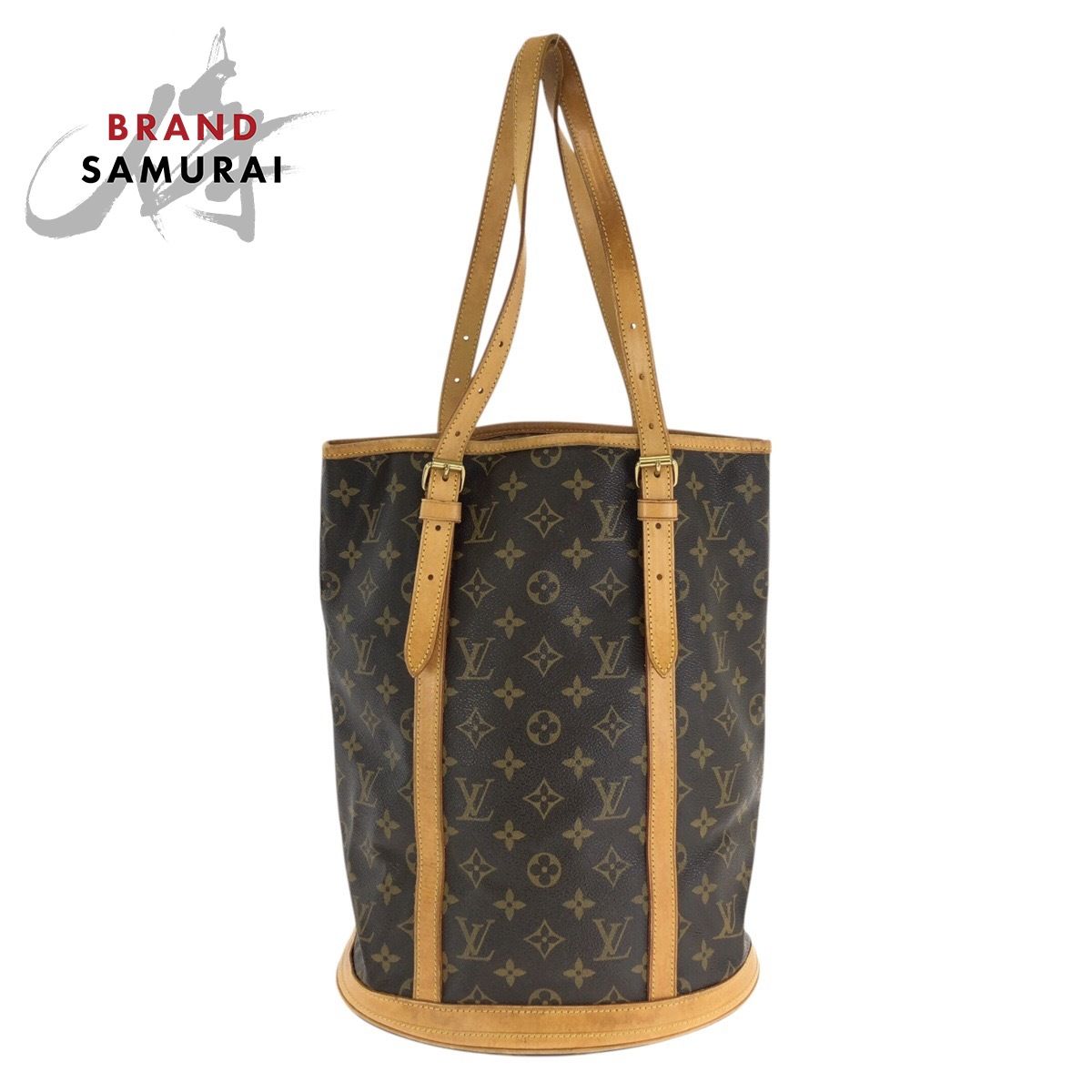 LOUIS VUITTON ルイヴィトン モノグラム バケットGM ブラウン ゴールド金具 PVC/レザー M42236 ショルダーバッグ トートバッグ 602392【中古】