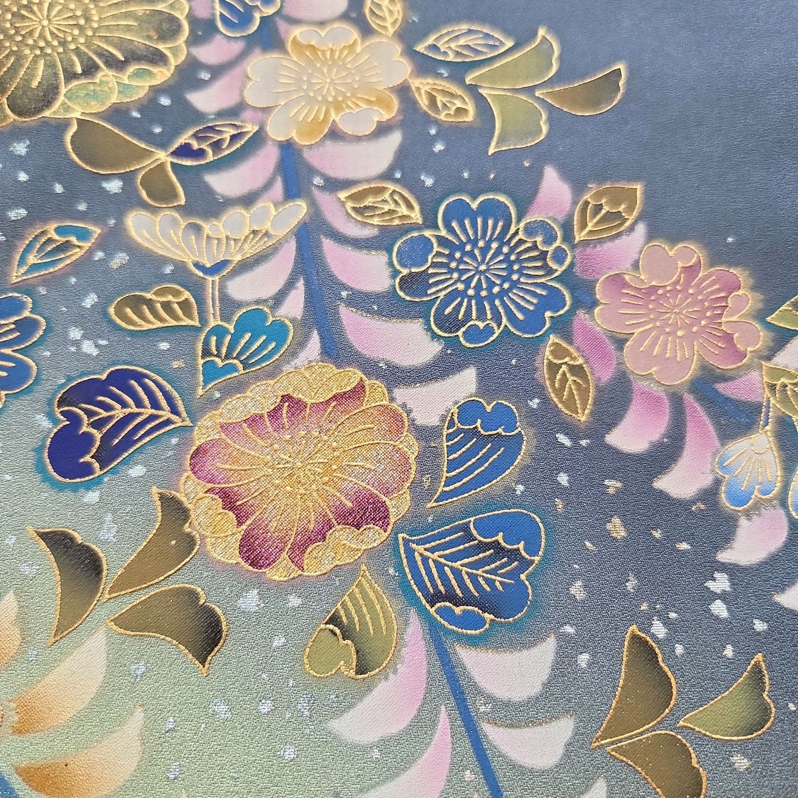 着物リメイク 辻ヶ花 ロングワンピース 七分袖 訪問着 Aライン