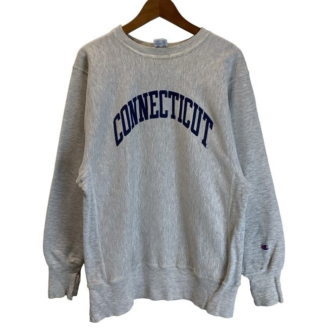 【中古】　Champion REVERSE WEAVE　スウェット　90s vintage　90年代　OLD　長袖　トレーナー　トップス　クルーネック　裏起毛　プリント　アメカジ　古着　/1591