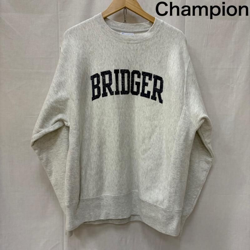 チャンピオン リバースウィーブ BRIDGER プリントスウェット 霜降りグレー M メンズ M ISItems【USED】【古着】【中古】50159519