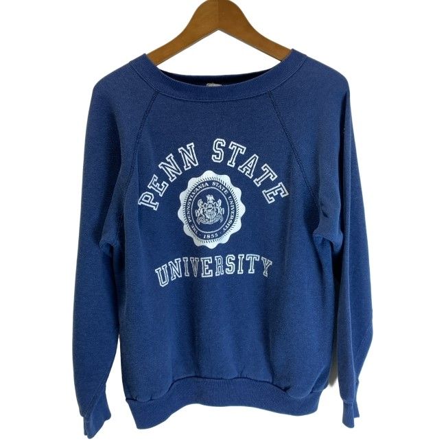 【中古】　H.WOLF & SONS　スウェット　80s vintage　80年代　OLD　長袖　トップス　クルーネック　裏起毛　カレッジ　PENN STATE UNIVERSITY　ペンシルベニア州立大学　USA製　古着　/1591