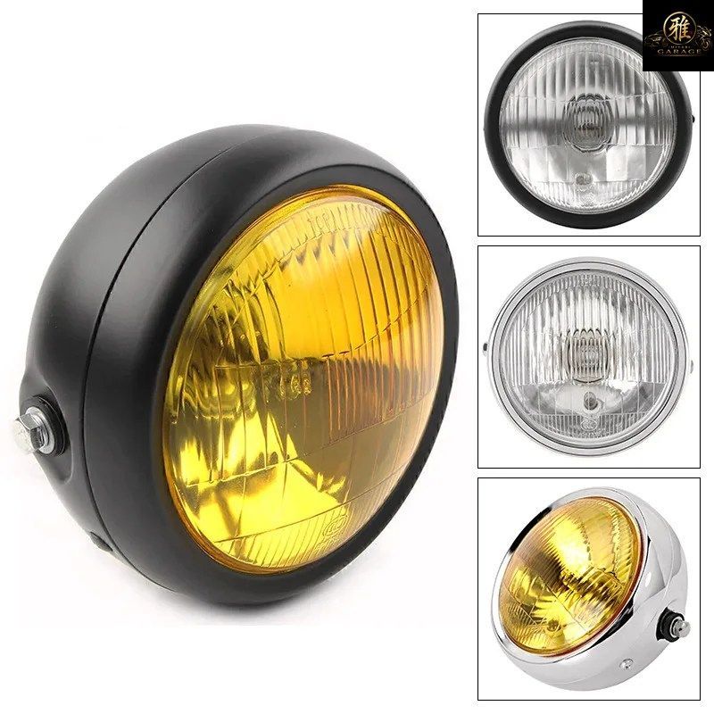 5.75インチ ハロゲン オートバイ用ヘッドライト 12V 丸型ヘッドライト モト ドライビングライト ヘッドランプ カフェレーサー
