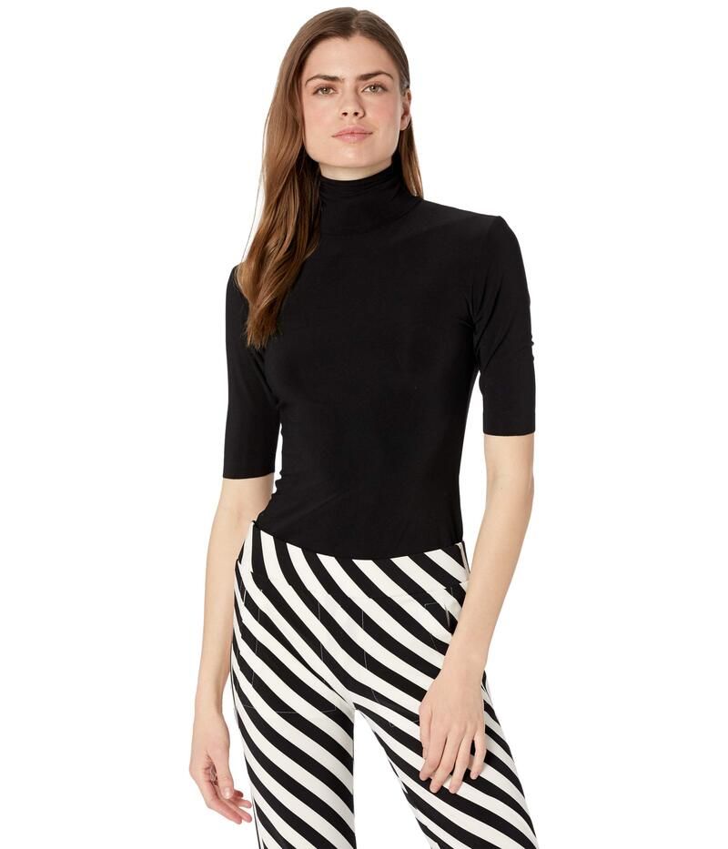 ノーマカマリ レディース トップス シャツ スリムフィット Norma Kamali Slim Fit Short Sleeve Turtle Top Black ブラック